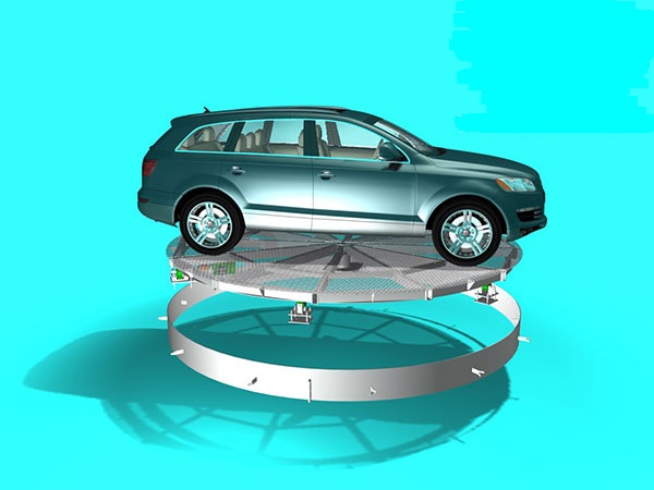 Sàn quay xe tự động trong hầm giúp người lái dịch chuyển và đỗ xe nhanh chóng